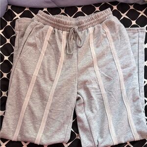 Amazon Gray Track Pants with White Stripes
